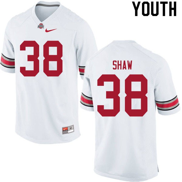 Ohio State Buckeyes #38 Bryson Shaw Youth University Jersey White OSU86992